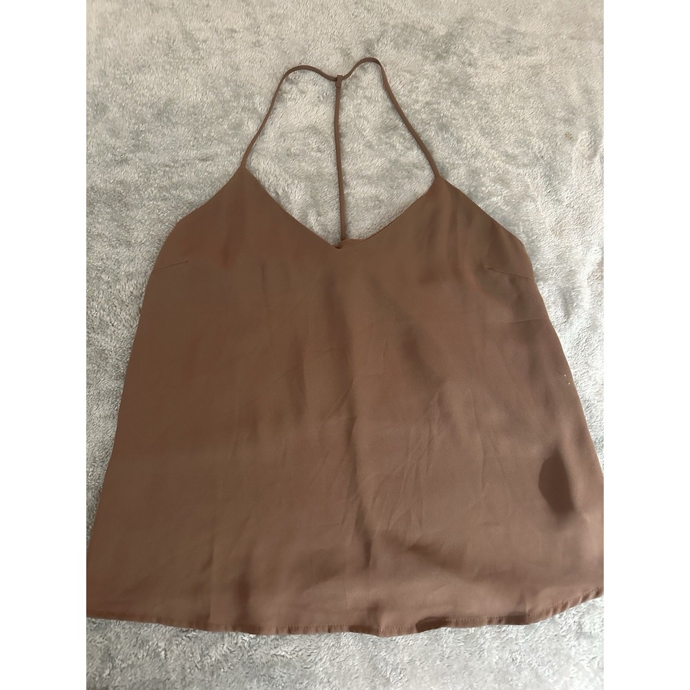 Forever 21 Top Women Size Small Brown Halt Neck Sleeveless Lightweight‎